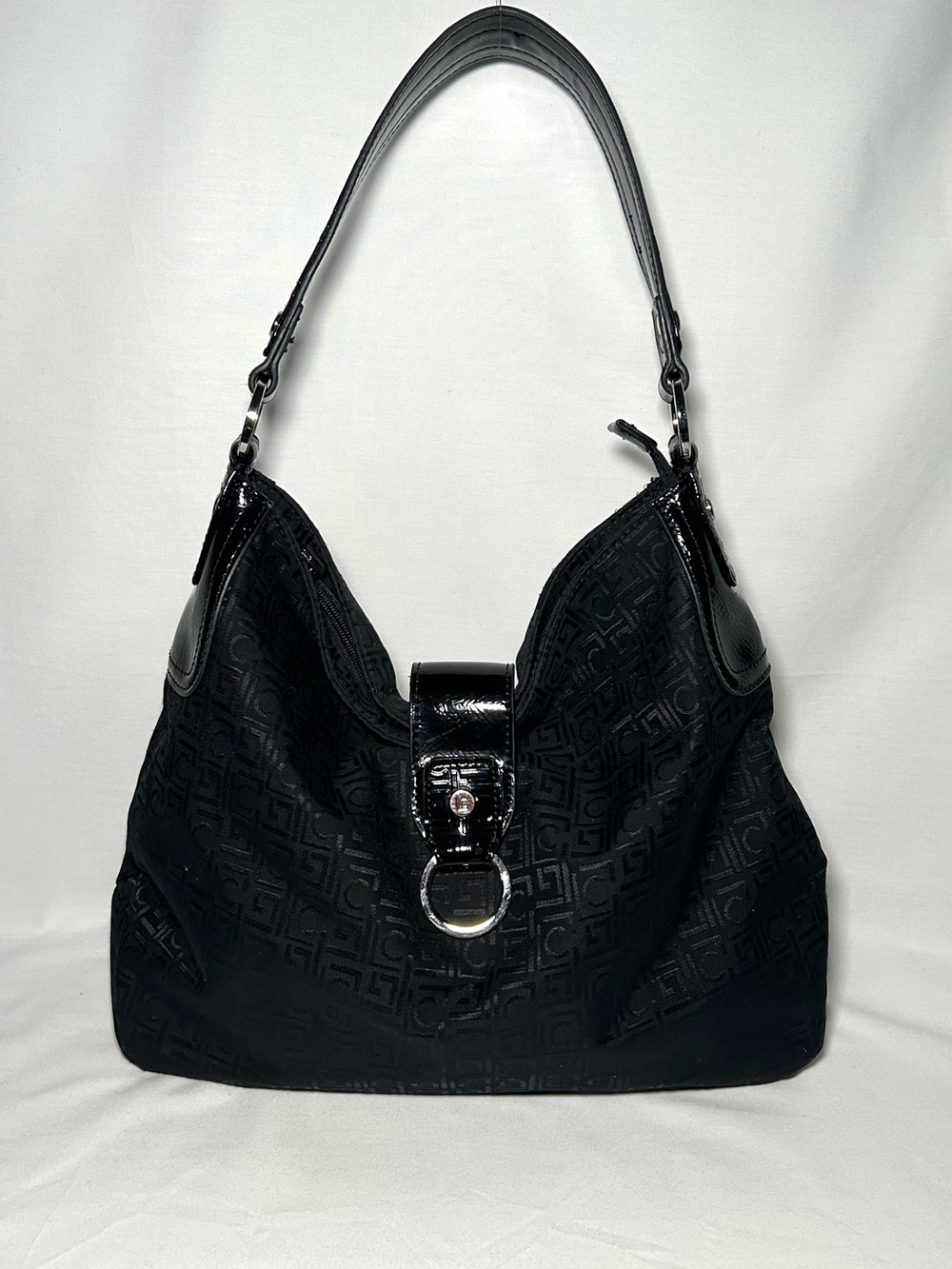 Liz Claiborne Black Monogram Hobo Bag